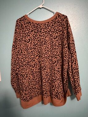 torrid Leopard Print Crewneck Sweater - Tan & Black